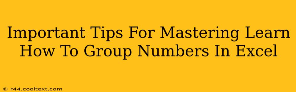 Important Tips For Mastering Learn How To Group Numbers In Excel