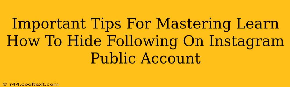 Important Tips For Mastering Learn How To Hide Following On Instagram Public Account