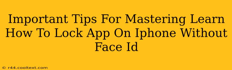 Important Tips For Mastering Learn How To Lock App On Iphone Without Face Id