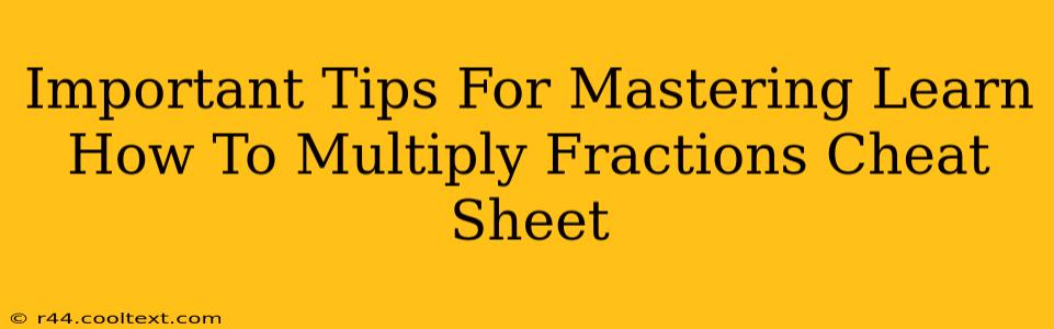 Important Tips For Mastering Learn How To Multiply Fractions Cheat Sheet