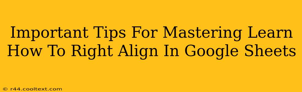 Important Tips For Mastering Learn How To Right Align In Google Sheets