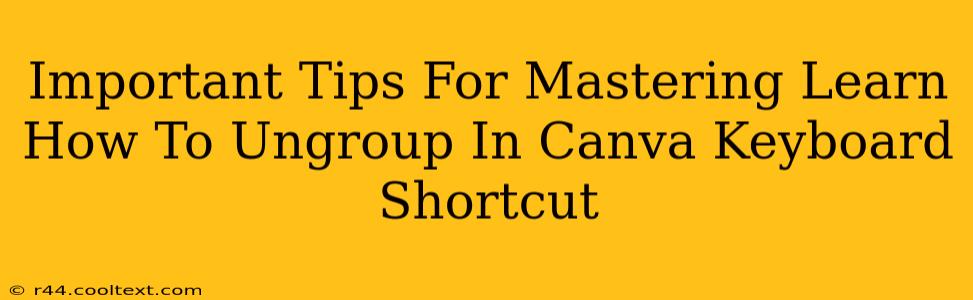 Important Tips For Mastering Learn How To Ungroup In Canva Keyboard Shortcut