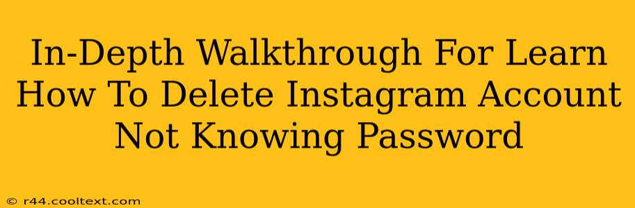 In-Depth Walkthrough For Learn How To Delete Instagram Account Not Knowing Password