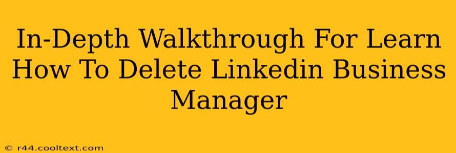 In-Depth Walkthrough For Learn How To Delete Linkedin Business Manager