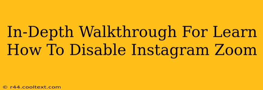 In-Depth Walkthrough For Learn How To Disable Instagram Zoom