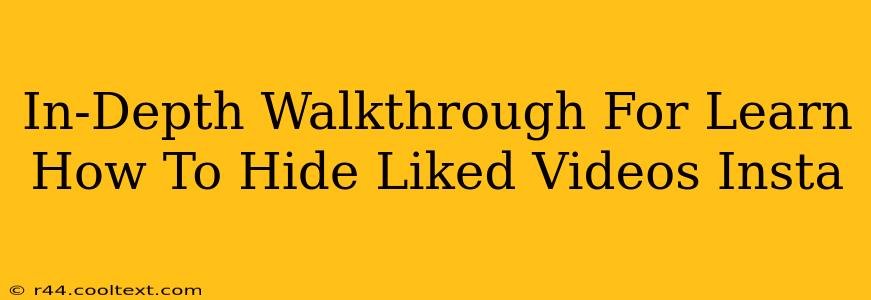 In-Depth Walkthrough For Learn How To Hide Liked Videos Insta