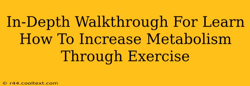 In-Depth Walkthrough For Learn How To Increase Metabolism Through Exercise