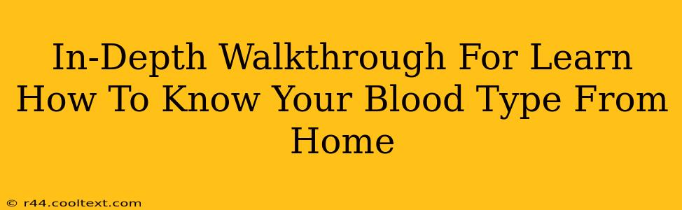 In-Depth Walkthrough For Learn How To Know Your Blood Type From Home