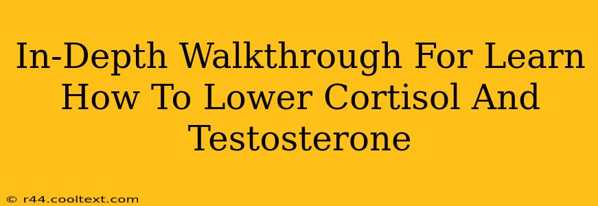 In-Depth Walkthrough For Learn How To Lower Cortisol And Testosterone