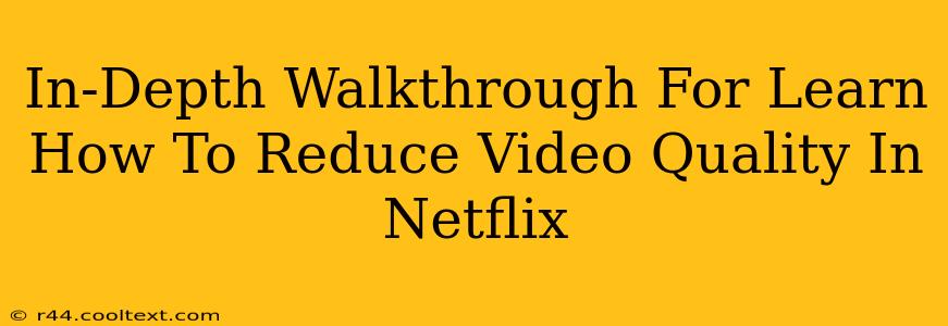 In-Depth Walkthrough For Learn How To Reduce Video Quality In Netflix