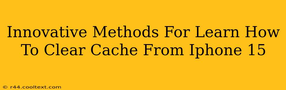 Innovative Methods For Learn How To Clear Cache From Iphone 15