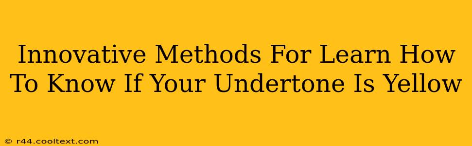 Innovative Methods For Learn How To Know If Your Undertone Is Yellow