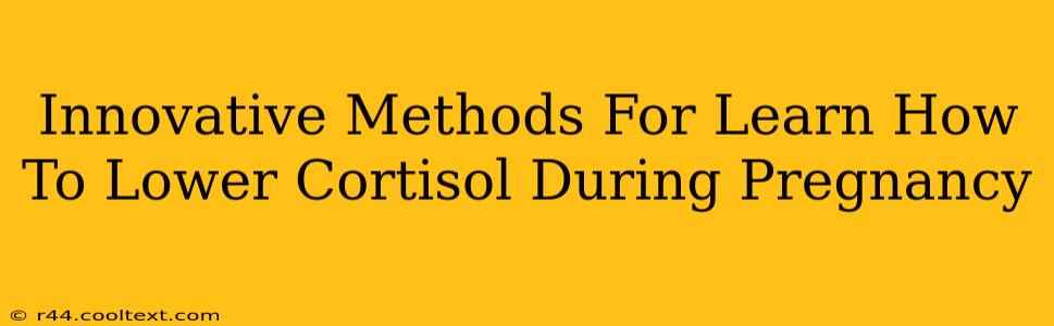 Innovative Methods For Learn How To Lower Cortisol During Pregnancy