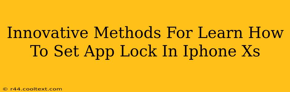 Innovative Methods For Learn How To Set App Lock In Iphone Xs