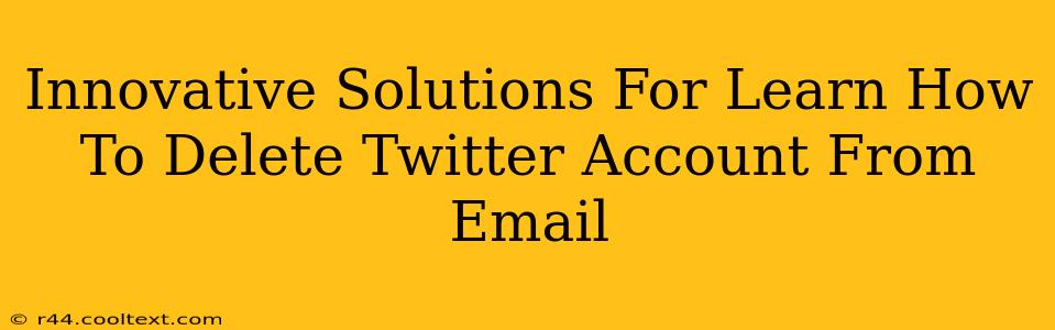 Innovative Solutions For Learn How To Delete Twitter Account From Email