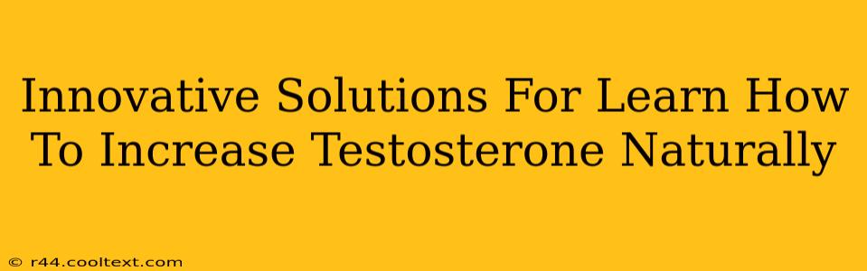 Innovative Solutions For Learn How To Increase Testosterone Naturally