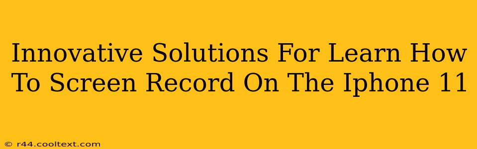 Innovative Solutions For Learn How To Screen Record On The Iphone 11