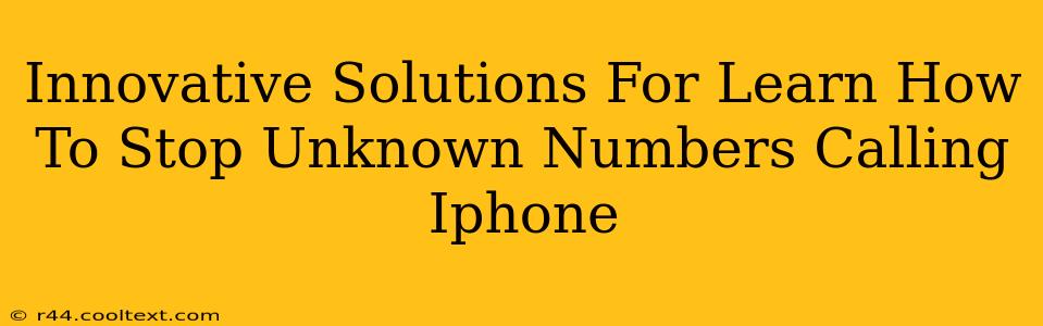 Innovative Solutions For Learn How To Stop Unknown Numbers Calling Iphone