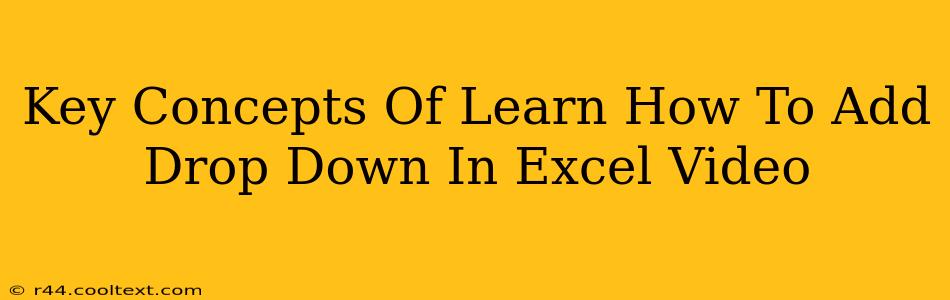 Key Concepts Of Learn How To Add Drop Down In Excel Video