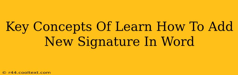 Key Concepts Of Learn How To Add New Signature In Word