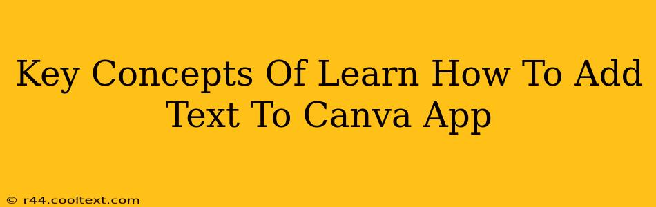 Key Concepts Of Learn How To Add Text To Canva App