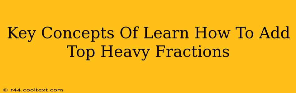 Key Concepts Of Learn How To Add Top Heavy Fractions