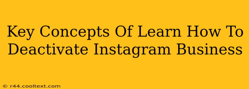 Key Concepts Of Learn How To Deactivate Instagram Business