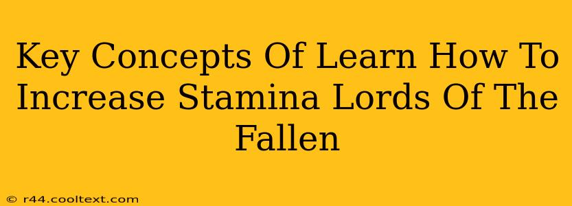 Key Concepts Of Learn How To Increase Stamina Lords Of The Fallen