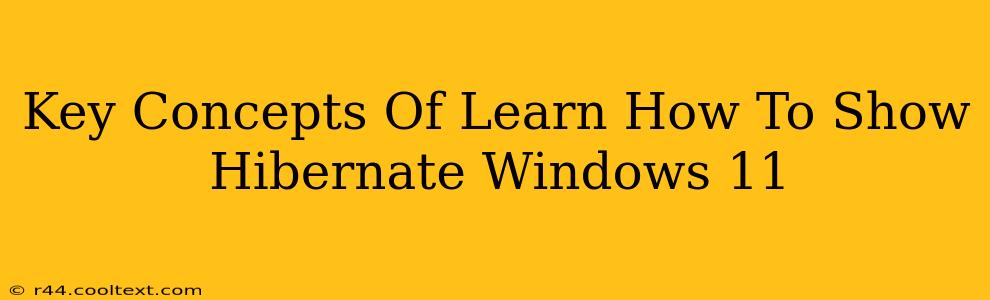 Key Concepts Of Learn How To Show Hibernate Windows 11