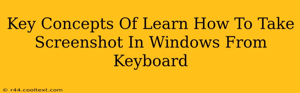 Key Concepts Of Learn How To Take Screenshot In Windows From Keyboard