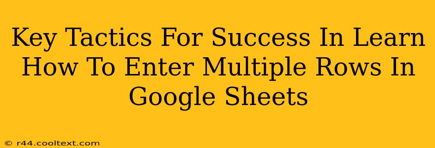 Key Tactics For Success In Learn How To Enter Multiple Rows In Google Sheets