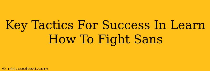 Key Tactics For Success In Learn How To Fight Sans