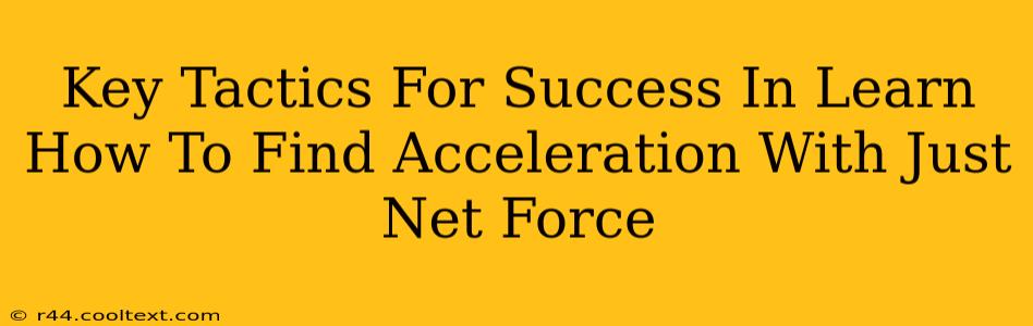 Key Tactics For Success In Learn How To Find Acceleration With Just Net Force