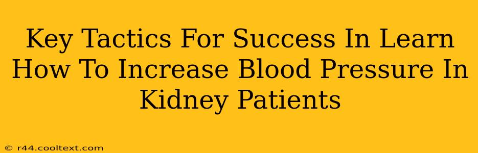 Key Tactics For Success In Learn How To Increase Blood Pressure In Kidney Patients