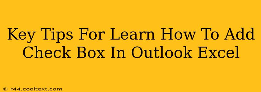 Key Tips For Learn How To Add Check Box In Outlook Excel