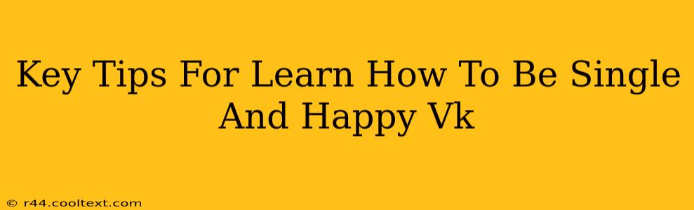 Key Tips For Learn How To Be Single And Happy Vk