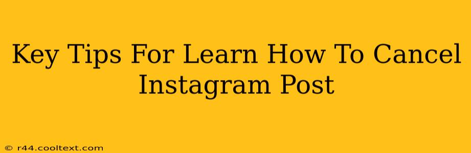 Key Tips For Learn How To Cancel Instagram Post