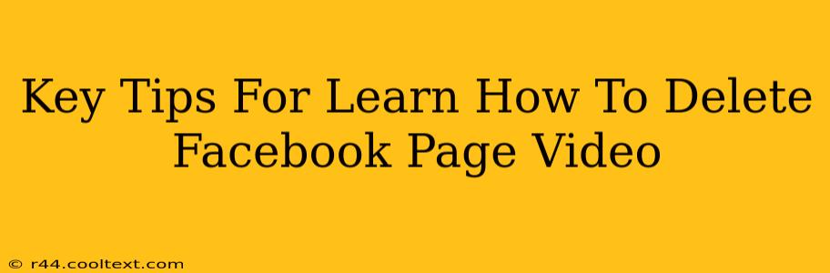 Key Tips For Learn How To Delete Facebook Page Video