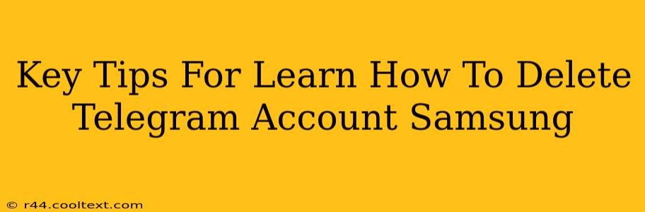 Key Tips For Learn How To Delete Telegram Account Samsung