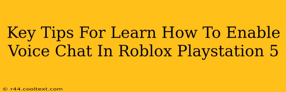 Key Tips For Learn How To Enable Voice Chat In Roblox Playstation 5