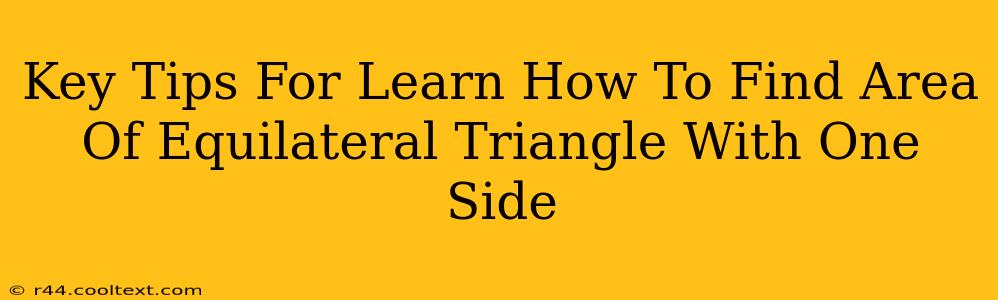 Key Tips For Learn How To Find Area Of Equilateral Triangle With One Side