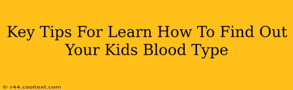 Key Tips For Learn How To Find Out Your Kids Blood Type