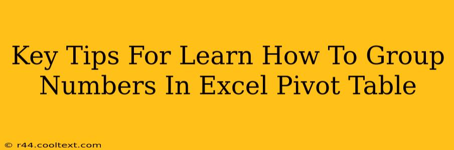 Key Tips For Learn How To Group Numbers In Excel Pivot Table