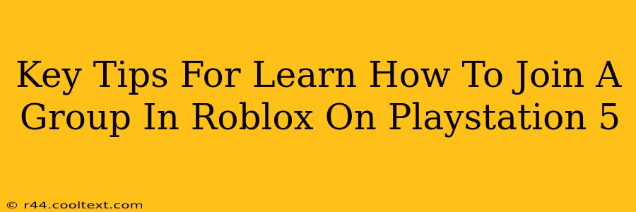 Key Tips For Learn How To Join A Group In Roblox On Playstation 5