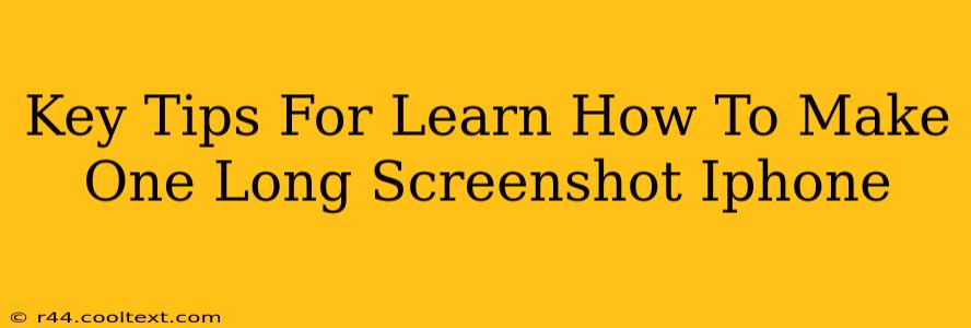 Key Tips For Learn How To Make One Long Screenshot Iphone