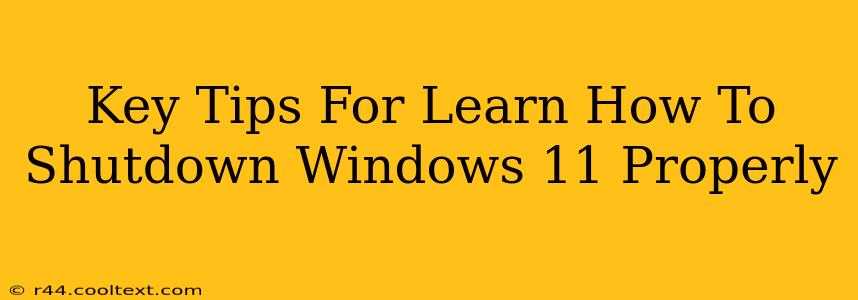 Key Tips For Learn How To Shutdown Windows 11 Properly