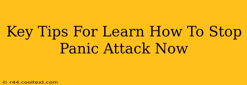 Key Tips For Learn How To Stop Panic Attack Now