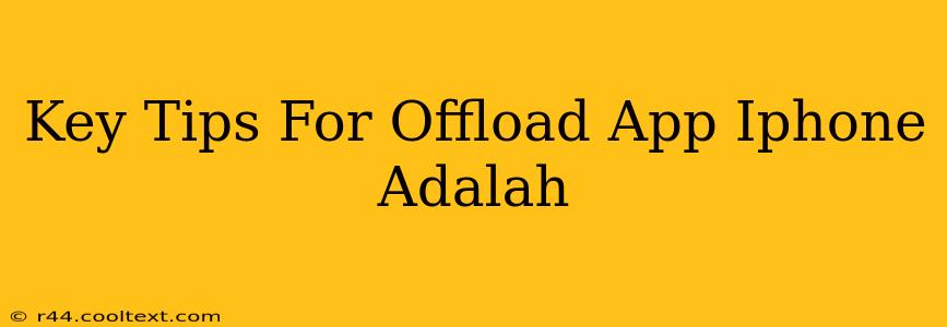 Key Tips For Offload App Iphone Adalah