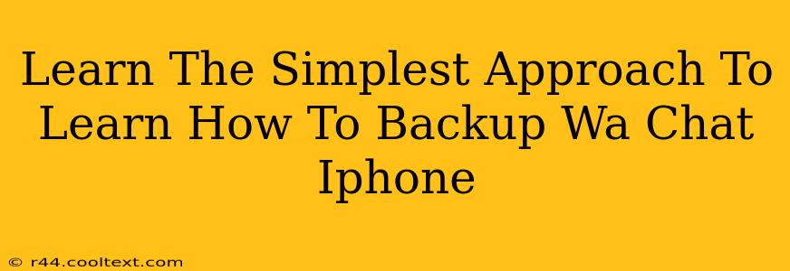 Learn The Simplest Approach To Learn How To Backup Wa Chat Iphone