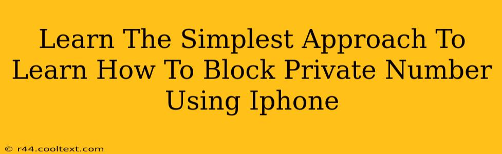 Learn The Simplest Approach To Learn How To Block Private Number Using Iphone